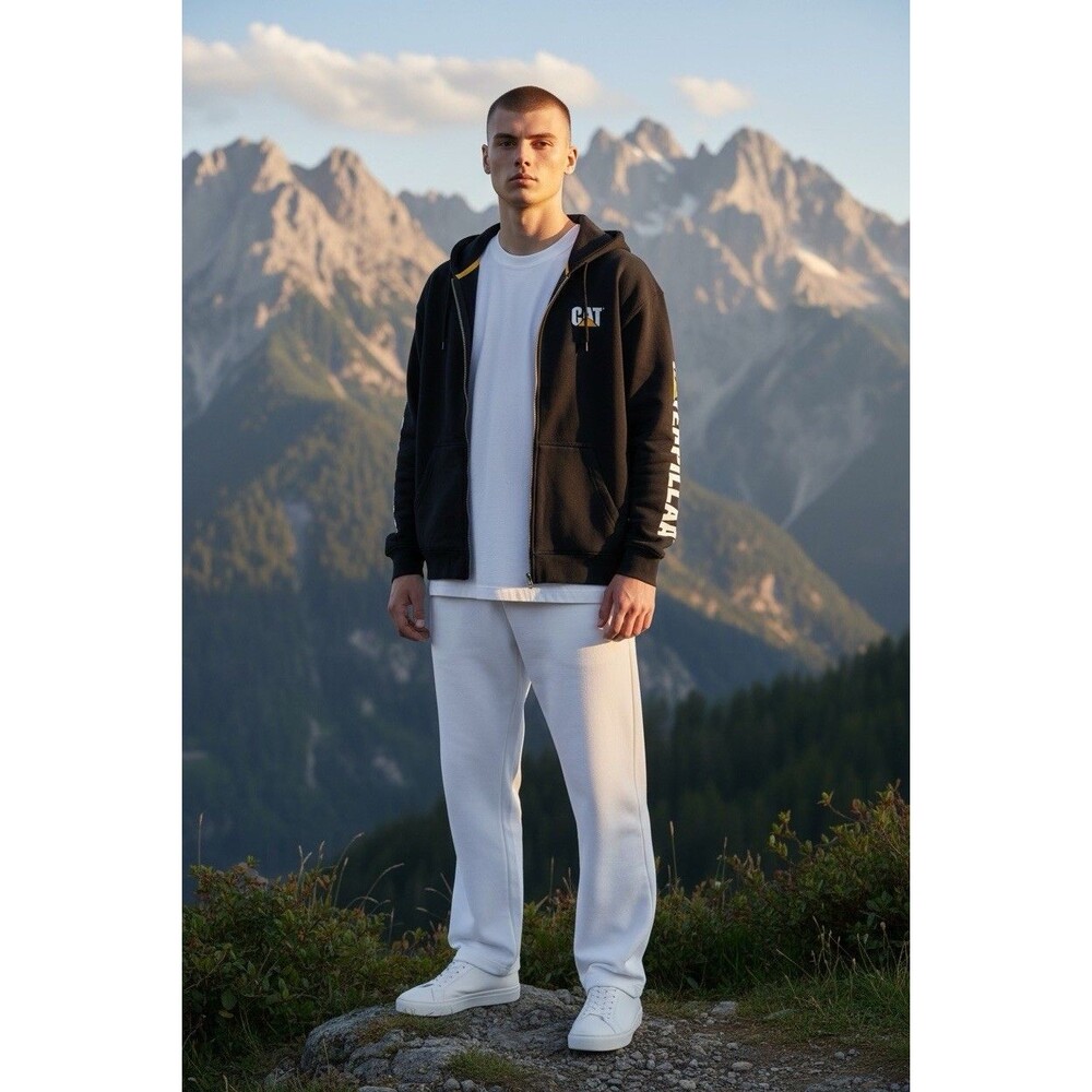CATERPILLAR FULL ZIP SWEATSHIRT BLACK SIZE L